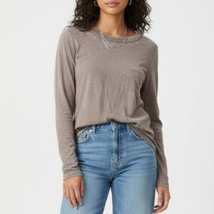 Chaser Burnout Slub Long Sleeve Tee Taupe Medium